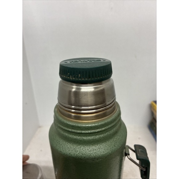 Stanley Thermos Original Vintage Green Vacuum Bottle Clean! 1.1 Quart/1 Liter - Picture 4 of 13